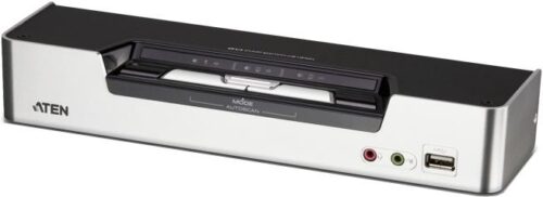 Переключатель, электрон., KVM+Audio+USB 2.0, 1 user USB+2xDVI => 2 cpu USB+4xDVI, со шнурами USB/DVI Dual Link 2х1.8м.+DVI Dual Link 2х1.8м., 2560x1600, настол., исп.спец.шнуры, без OSD, некаскад/ATEN/ 2-PORT USB 2.0 DVI DUAL VIEW KVMP SWITCH