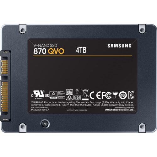 Твердотельные накопители/ Samsung SSD 870 QVO, 4000GB, 2.5" 7mm, SATA3, 4-bit MLC, R/W 560/530MB/s, IOPs 98 000/88 000, TBW 1440, DWPD 0.33 (12 мес.) — изображение 5