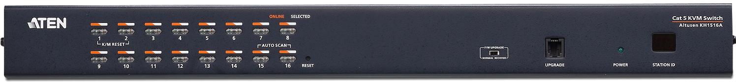 16-портовый КВМ-коммутатор высокой плотности с кабелем Cat 5 KH1516A/KH1516A-AX-G/ 16 Port Cat 5 High Density KVM SW W/POWER