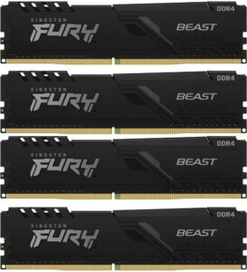 Купить Память оперативная/ Kingston 64GB 3200MT/s DDR4 CL16 DIMM (Kit of 4) FURY Beast Black - 4D-14786324 из реестра по лучшей цене