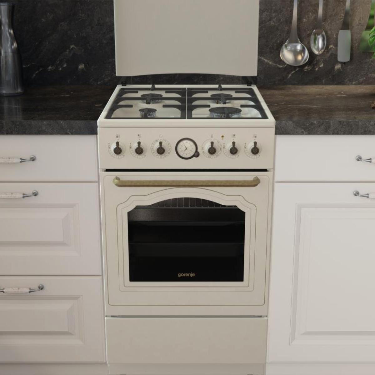 Плита GORENJE/ Тип плиты: комбинированная, Тип варочной поверхности: газовая, Цвет: бежевый, Гриль: Есть, Ширина, см: 50 — изображение 8