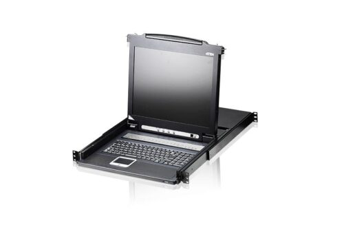 Переключатель/switch, KVM, 1 user консоль LCD/ЖК 19 =16 cpu/портов/port PS2/USB+VGA, с KVM-шнурами PS2 1х1.8м.;USB 1x1.8м., 1280x1024, 1U 19, исп.спец.шнуры, OSD, каскад 256, лат./рус.клав/ 16P LCD KVMP SWITCH 19INCH