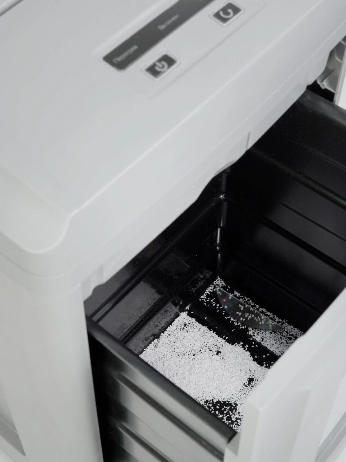 Шредер Heleos УП26-7+ серый (секр.P-7) фрагменты 6лист. 26лтр. пл.карты CD — изображение 5