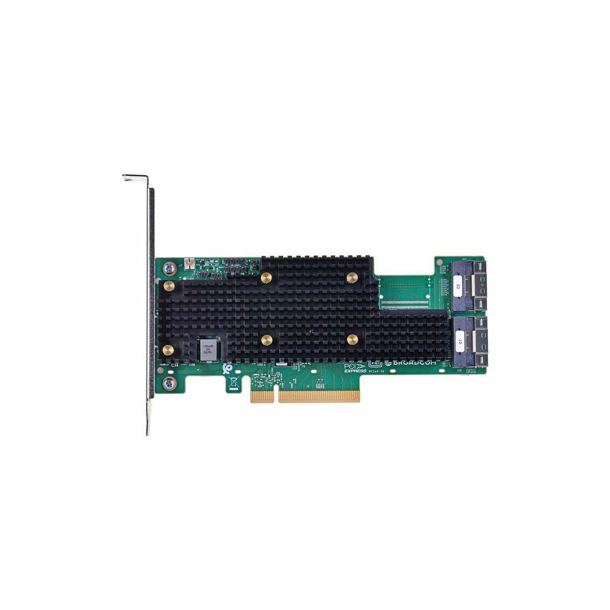 HBA-адаптер Broadcom 9600-16i SGL (05-50111-00) PCIe v4 x8 LP, Tri-Mode SAS/SATA/NVMe 24G HBA, 16port (2*int SFF8654), SAS4016 IOC, RTL