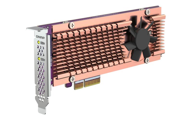 Плата расширения/ QNAP QM2-2P-344A 2 x M.2 22110 or 2280 PCIe (Gen3 x4) NVMe SSD slots, Low-profile flat and Full-height brackets included. — изображение 8