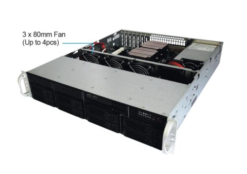 Серверный корпус/ 2U chassis; ATX, Micro-ATX, Mini-ITX MBs; 8-port 12 Gbps SAS/ SATA to SAS BP; 8 x 3.5'' hsb + 2 x 3.5" internal; 7 x LP/ HL slot; 550W single; no rails — изображение 4