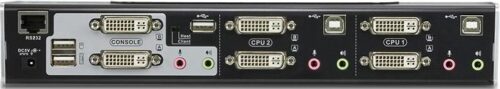 Переключатель, электрон., KVM+Audio+USB 2.0, 1 user USB+2xDVI => 2 cpu USB+4xDVI, со шнурами USB/DVI Dual Link 2х1.8м.+DVI Dual Link 2х1.8м., 2560x1600, настол., исп.спец.шнуры, без OSD, некаскад/ATEN/ 2-PORT USB 2.0 DVI DUAL VIEW KVMP SWITCH — изображение 3