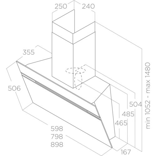 Вытяжка ELICA/ Вытяжка ELICA, 90 см, наклонная, рециркуляция/отвод, LED освещение, сенсорное управление, 3 скорости + интенсивный режим, индикация насыщения фильтра, технология Back Aspiration, технология Multi-D Capture, таймер с автоотключением, энергоэ — изображение 2