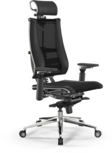 Купить Кресло руководителя Метта Yoga 4DF B2-14D - YM93+Infinity черный сет./ткань/экокожа с подголов. крестов. алюминий хром - 4D-19204522 из реестра по лучшей цене
