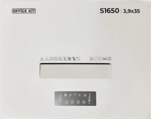 Купить Шредер Office Kit S1650 3,9х35 белый (секр.P-4) фрагменты 35лист. 165лтр. скрепки скобы пл.карты CD - 4D-14105826 из реестра по лучшей цене