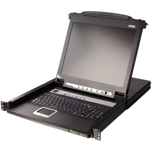 8-портовый IP KVM-переключатель с ЖК-дисплеем Slideaway/ATEN/ SINGLE RAIL 8P PS/2-USB LCDKVMP 17INCH WIH IP
