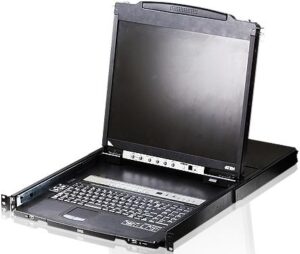 Купить Консоль управления, LCD 19"(1280x1024), лат./рус. клав., 16-портовый KVM-переключатель,  +1 remote user(SPHD18(Male)),2хUSB(Тип а Female),  KVM-порты: SPHD15(Female), каскадирование./ 16P Dual RAIL LCD KVMP SWITCH 19INCH - 4D-13414465 из реестра по лучшей цене
