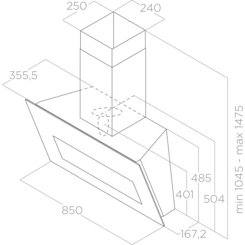 Вытяжка ELICA/ Вытяжка ELICA, 85 см, наклонная, LED освещение, сенсорное управление, таймер, 3 скорости + интенсивный режим, индикация насыщения фильтра, цвет черный — изображение 5
