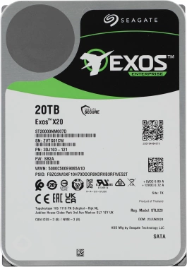 Жесткий диск Seagate SATA-III 20TB ST20000NM007D Server Exos X20 4KN (7200rpm) 256Mb 3.5″