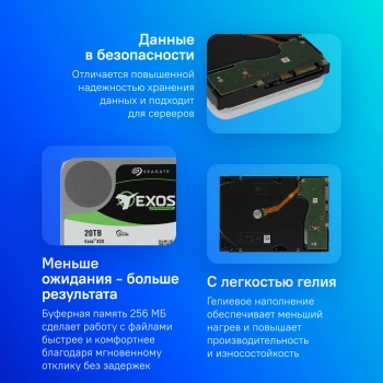 Жесткий диск Seagate SATA-III 20TB ST20000NM007D Server Exos X20 4KN (7200rpm) 256Mb 3.5″