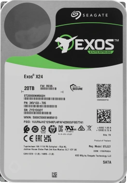 Жесткий диск Seagate SATA-III 20TB ST20000NM002H Server Exos X24 4KN (7200rpm) 512Mb 3.5″