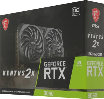 Видеокарта MSI PCI-E 4.0 RTX 3060 VENTUS 2X 12G OC NVIDIA GeForce RTX 3060 12Gb 192bit GDDR6 1680/15000 HDMIx1 DPx3 HDCP Ret — изображение 9