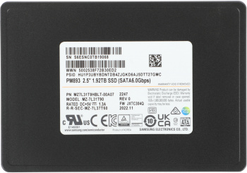 Накопитель SSD Samsung SATA-III 1.92TB MZ7L31T9HBLT-00A07 PM893 2.5″ 1 DWPD OEM