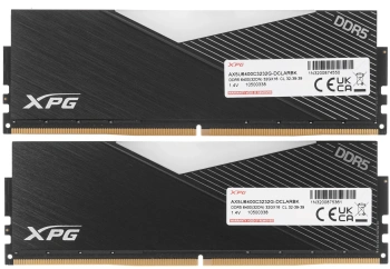 Память DDR5 2x32GB 6400MHz A-Data AX5U6400C3232G-DCLARBK XPG Lancer RGB RTL Gaming PC5-51200 CL32 DIMM 288-pin 1.35В kit dual rank с радиатором Ret