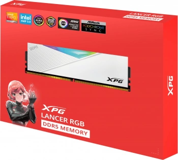 Память DDR5 2x32GB 6000MHz A-Data AX5U6000C3032G-DCLARWH XPG Lancer RGB RTL Gaming PC5-48000 CL30 DIMM 288-pin 1.35В kit dual rank с радиатором Ret — изображение 6