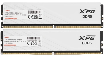 Память DDR5 2x16GB 6400MHz A-Data AX5U6400C3216G-DTLABWH XPG Lancer Blade RTL Gaming PC5-51200 CL32 DIMM ECC 288-pin 1.4В kit dual rank с радиатором Ret