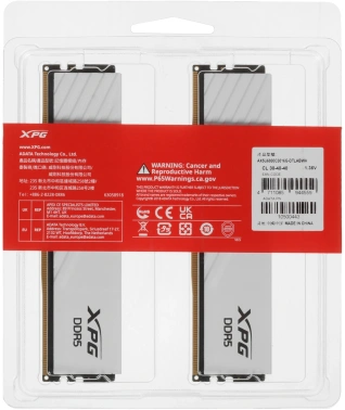 Память DDR5 2x16GB 6000MHz A-Data AX5U6000C3016G-DTLABWH XPG Lancer Blade RTL Gaming PC5-48000 CL30 DIMM ECC 288-pin 1.35В kit dual rank с радиатором Ret