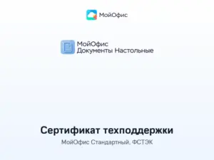 Купить МойОфис Стандартный, сертифицированный ФСТЭК — сертификат технической поддержки - X5-STD-CF-SPNL-A из реестра по лучшей цене
