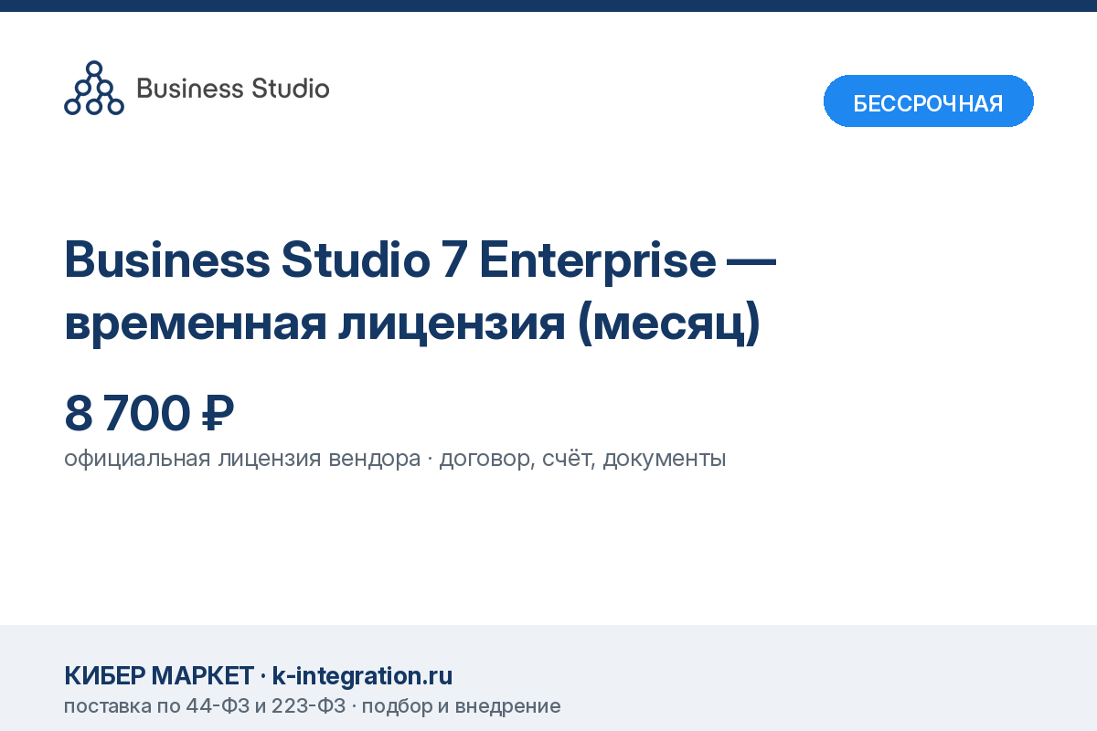 Business Studio 7 Enterprise — временная лицензия (месяц)
